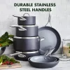 GreenPan Paris Pro Hard Anodized Healthy Ceramic Nonstick, 11 Piece Cookware Pots and Pans Set