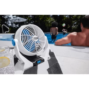 HART 7.5" 2 speed Table Fan with Cordless Lithium Ion Battery, HPCF01B, White
