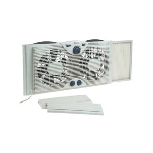 Holmes HAWF2043 Dual Blade Twin Window Fan with One Touch Thermostat