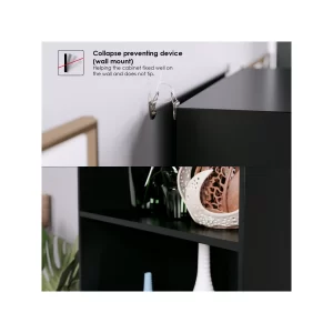 Homfa 70.9" Tall Bookcase, Standard 6 Tier Display Bookshelf for Home Living Room Office, Black Finish