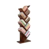 Homfa 9-Tier Tree Bookshelf, Modern Storage Shelf, Floor Bookcase CD Display Rack, Walnut Finish