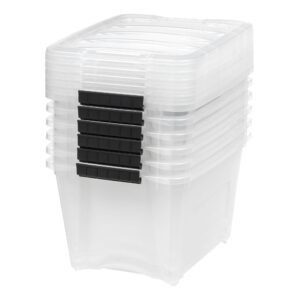 IRIS USA 19 Qt Clear Plastic Storage Box with Latches, 6 Pack