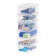 IRIS USA 6 Qt Clear Plastic Craft Storage Latch Box, 6 Pack