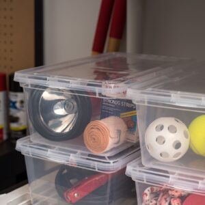 IRIS USA 6 Qt Clear Plastic Craft Storage Latch Box, 6 Pack