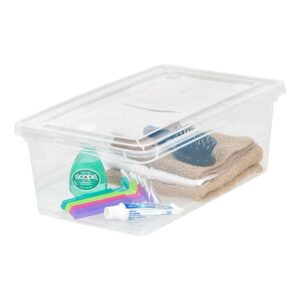 IRIS USA 6 Qt Clear Storage Latch Box, Set of 12