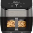 Instant Vortex Plus 6-Quart Air Fryer Oven, From the Makers of Instant Pot with Odor Erase Technology, ClearCook Cooking Window, App with over 100 Recipes, Single Basket, Stainless Steel