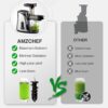 Juicer Machines,AMZCHEF Slow Masticating Juicer Extractor, Cold Press Juicer with Two Speed Modes, Travel bottle(500ML),LED display, Easy to Clean Brush & Quiet Motor for Vegetables&Fruits,Gray Juicer Machines,AMZCHEF Slow Masticating Juicer Extractor, Cold Press Juicer with Two Speed Modes, Travel bottle(500ML),LED display, Easy to Clean Brush & Quiet Motor for Vegetables&Fruits,Gray