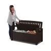 Keter 233599 Patio Bench 23.62-in L x 55.19-in 60-Gallons Brown Plastic Deck Box