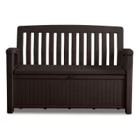 Keter 233599 Patio Bench 23.62-in L x 55.19-in 60-Gallons Brown Plastic Deck Box