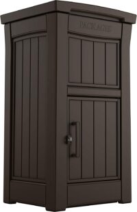 Keter 245523 Delivery Box for Porch with Lockable Secure Storage Compartment to Keep Packages Safe, One size, Brown