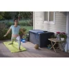 Keter Borneo 110-Gallon Multipurpose Resin Deck Storage Bin Organizing Rattan Wicker Container for Outdoor Equipment and Accessories, Grey Keter Borneo 110-Gallon Multipurpose Resin Deck Storage Bin Organizing Rattan Wicker Container for Outdoor Equipment and Accessories, Grey