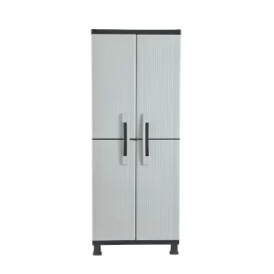 Keter Utility cabinet Plastic Freestanding Garage Cabinet in Gray (26.8-in W x 68-in H x 14.8-in D)