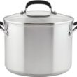 KitchenAid Stainless Steel Stockpot with Measuring Marks and Lid, 8 Quart, Brushed Stainless Steel