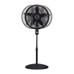 Lasko 18" 3-Speed Oscillating Cyclone Pedestal Fan with Remote and Timer, 1843, Black