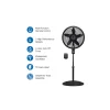 Lasko 18" 3-Speed Oscillating Cyclone Pedestal Fan with Remote and Timer, 1843, Black Lasko 18