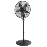 Lasko 18" Oscillating 4-Speed Large Room Pedestal Fan with Remote Control, S18605, Black