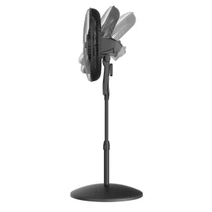 Lasko 18" Oscillating 4-Speed Large Room Pedestal Fan with Remote Control, S18605, Black