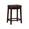 Linon Claridge 26 Backless Counter Stool, Dark Brown with Brown Faux Leather, Includes 1 Stool