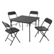 Mainstays 5 Piece Resin Card Table and Four Chairs Set, Black