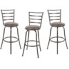 Mainstays Adjustable 24 or 29 Swivel Bar stool, Bronze Finish and PU Leather, Set of 3.