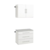 Prepac HangUps 2-Piece Composite Wall Mounted Garage Storage System in White (30 in. W x 72 in. H x 16 in. D)