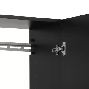 Prepac HangUps 24 in. W x 30 in. H x 12 in. D Upper Storage Cabinet in Black (1-Piece) BSUW-0706-1