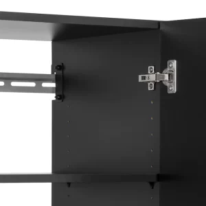 Prepac HangUps 30 in. W x 24 in. H x 16 in. D Upper Storage Cabinet in Black (1-Piece ) BSUW-0707-1
