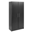 Prepac Wood Freestanding Garage Cabinet in Black (32 in. W x 65 in. H x 16 in. D)
