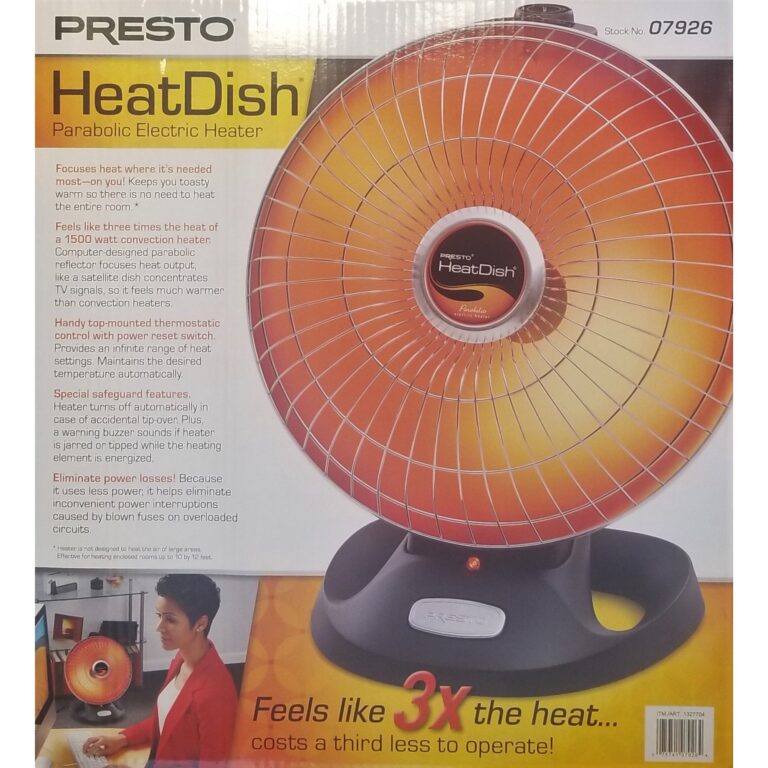 Presto Heat Dish Plus Parabolic Electric Heater, Black