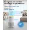 RENPHO Air Purifier for Home Large Room 1200 Ft², H13 True HEPA Filter Air Cleaner for Allergies and Asthma, RP-AP089B, White RENPHO Air Purifier for Home Large Room 1200 Ft², H13 True HEPA Filter Air Cleaner for Allergies and Asthma, RP-AP089B, White