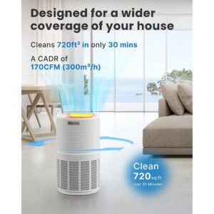 RENPHO Air Purifier for Home Large Room 1200 Ft², H13 True HEPA Filter Air Cleaner for Allergies and Asthma, RP-AP089B, White