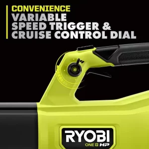 RYOBI P21140-AC ONE+ HP 18V Brushless Whisper Series 130 MPH 450 CFM Cordless Leaf Blower