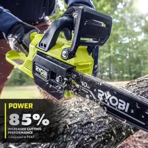 RYOBI P2520-BK ONE+ HP 18V Brushless 10 in. Cordless Battery Chainsaw with (2) 4.0 Ah Batteries and (2) Chargers