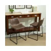 Roundhill Furniture Lotusville Vintage PU Leather Counter Height Stools, Antique Brown, Set of 2