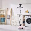 SALAV, PINK LIMITED EDITION Upright Garment Steamer with Roll Wheels For Easy Movement, 1.8L Water Tank for 1 Hour Continuous Steaming, Adjustable Pole for Storage, 1500 watts GS18-DJ