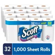 Scott 1,000 Toilet Paper, 32 Rolls, 1,000 Sheets per Roll