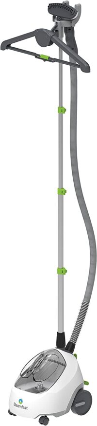 Steamfast SF-520 Full Size Fabric Steamer with Insulated Hose, Clothes Hanger, and Fabric Brush , White