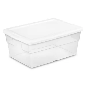 Sterilite 16 Quart Clear Plastic Stacking Storage Container Box, 12 Pack