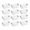 Sterilite 16228012 Small Plastic Storage Bin Organizer Baskets, White, 12-pack