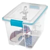 Sterilite 20 Quart Clear Plastic Stacking Storage Container with Gasket Lid (6 Pack)