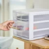 Sterilite 3 Drawer Unit Plastic, White, Set of 4