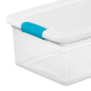 Sterilite 3.75 Gallon Stackable Plastic Storage Tote With Lid, Clear, 12 Count