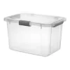 Sterilite 30 Qt. HingeLID Storage Box Plastic, Flat Gray, Set of 6