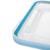 Sterilite 32 Qt Gasket Box Clear Base and Lid Blue Aquarium Set of 4