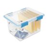 Sterilite 32 Qt Gasket Box Clear Base and Lid Blue Aquarium Set of 4