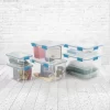 Sterilite 32 Qt Gasket Box Clear Base and Lid Blue Aquarium Set of 4