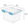 Sterilite 32 Qt Gasket Box Clear Base and Lid Blue Aquarium Set of 4