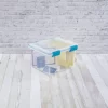 Sterilite 32 Qt Gasket Box Clear Base and Lid Blue Aquarium Set of 4