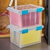 Sterilite 32 Qt Gasket Box Clear Base and Lid Blue Aquarium Set of 4