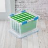 Sterilite 32 Qt Gasket Box Clear Base and Lid Blue Aquarium Set of 4